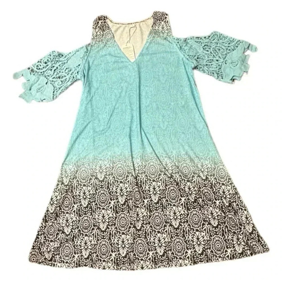 Exclusive Women's Floral V-Neck Short Sleeve Summer Dress, Multicolor, S… - Picture 2 of 4
